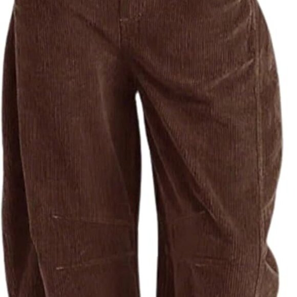 Corduroy Overalls for Women Barrel Wide Leg Bib Corduroy Pants Women Adjustable - Picture 1 of 7